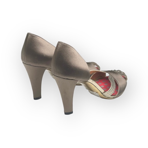 Christian Lacroix ♛ Satin Caged D'Orsay Heels ♛ Bronze Metallic ♛ 37 6.5M 7M ♛ - Picture 3 of 16